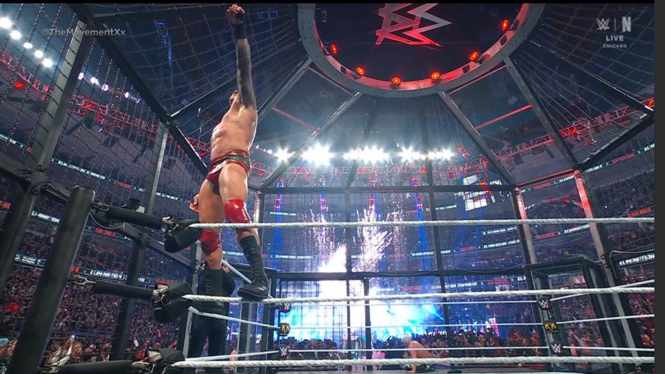 harlanwheelerr's tweet image. Closing moments of the mens #eliminationchamber ⛓️Drew attacked cody pulling his shenanigans as randy orton capitalized on cody with an rko 🐍 wiming the chamber. However due to Drew interfering cody gets his rematch for the wwe title this Friday on Smackdown