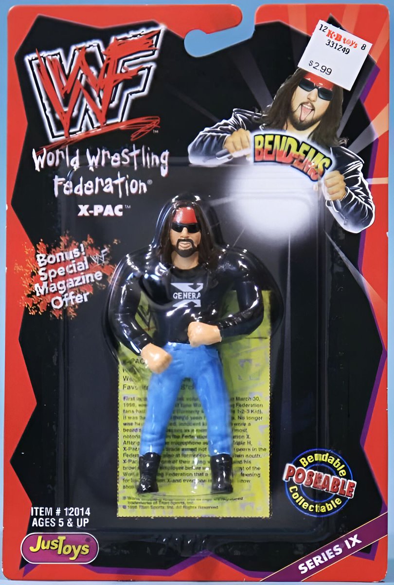 WWFWrestling1's tweet image. JusToys WWF Bend-Ems Series 9 X-Pac. #WWF #WWE #XPac