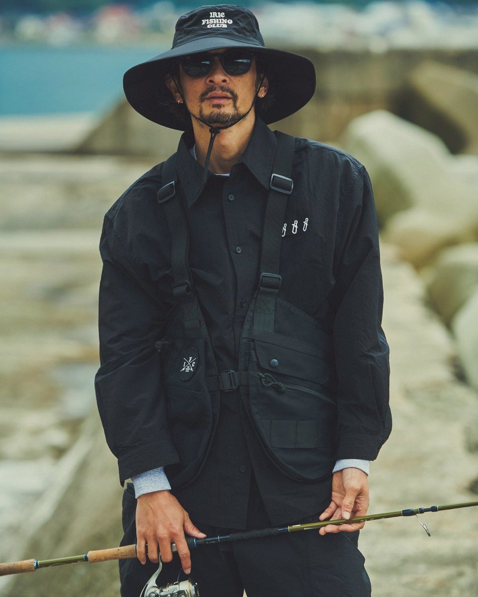 フィッシングベスト 黒 Fishing Club Irie