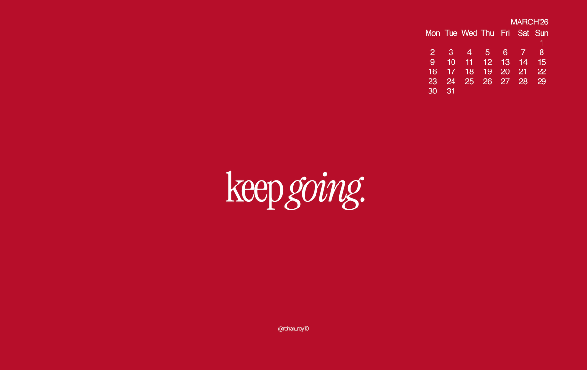 rohan_roy10's tweet photo. New month. New momentum.
March ’26 wallpapers are live 🌱
Minimal. Intentional. Made to ground you. (1/2)
#MarchWallpaper #Digital #MinimalWallpapers #Wallpapers #MindfulDesign #WordsToLiveBy #MarchVibes https://t.co/C6hAHR7cMD