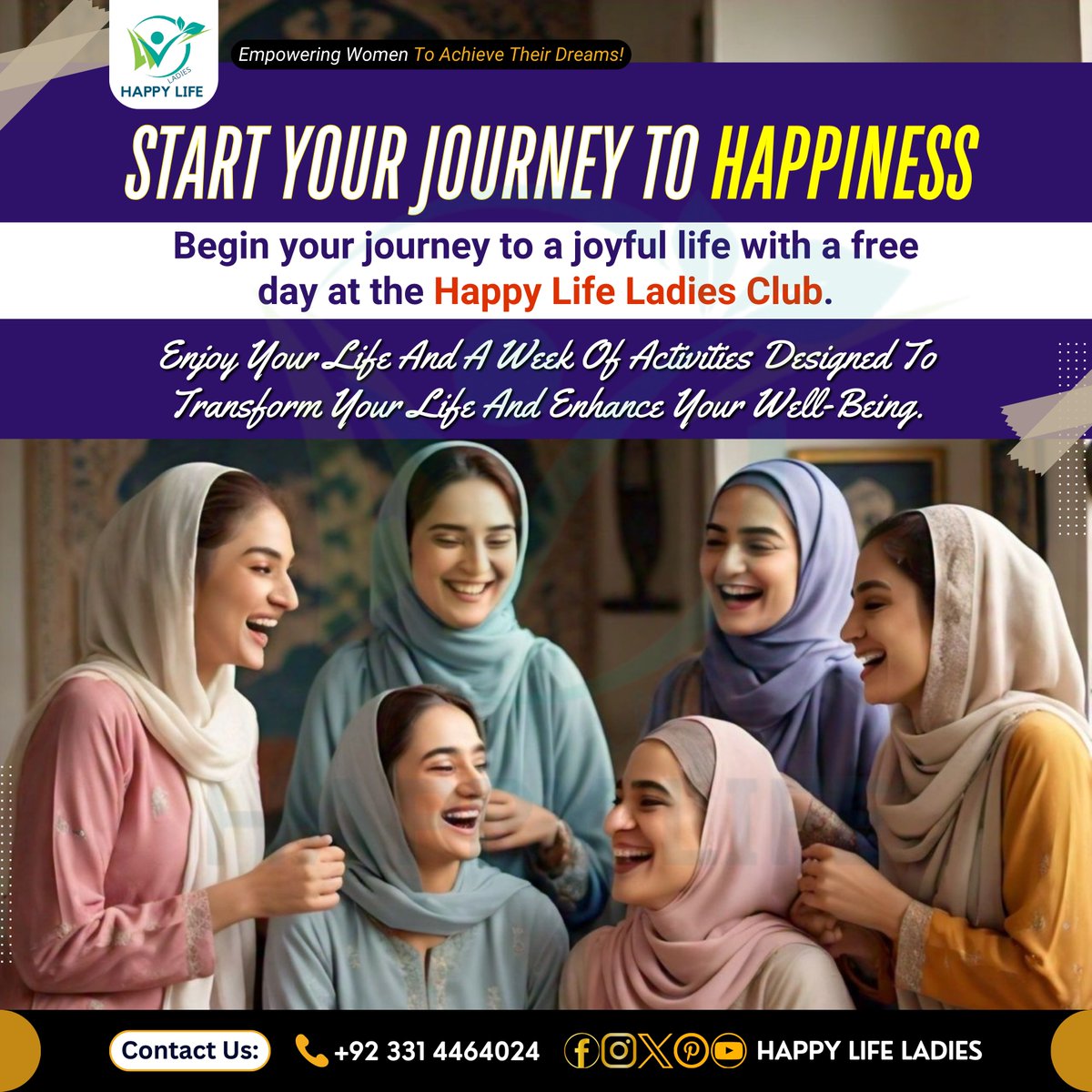 happylifeladies's tweet photo. 🌸Start Your Journey to Happiness with Happy Life Ladies!💜
Step into a joyful and empowering environment where women connect, grow, and thrive together.🤝
📞Contact Us: +92 331 4464024
#HappyLifeLadies #JourneyToHappiness #WomenEmpowerment #PositiveLifestyle #HappyCommunity https://t.co/eYpKqgKXCb