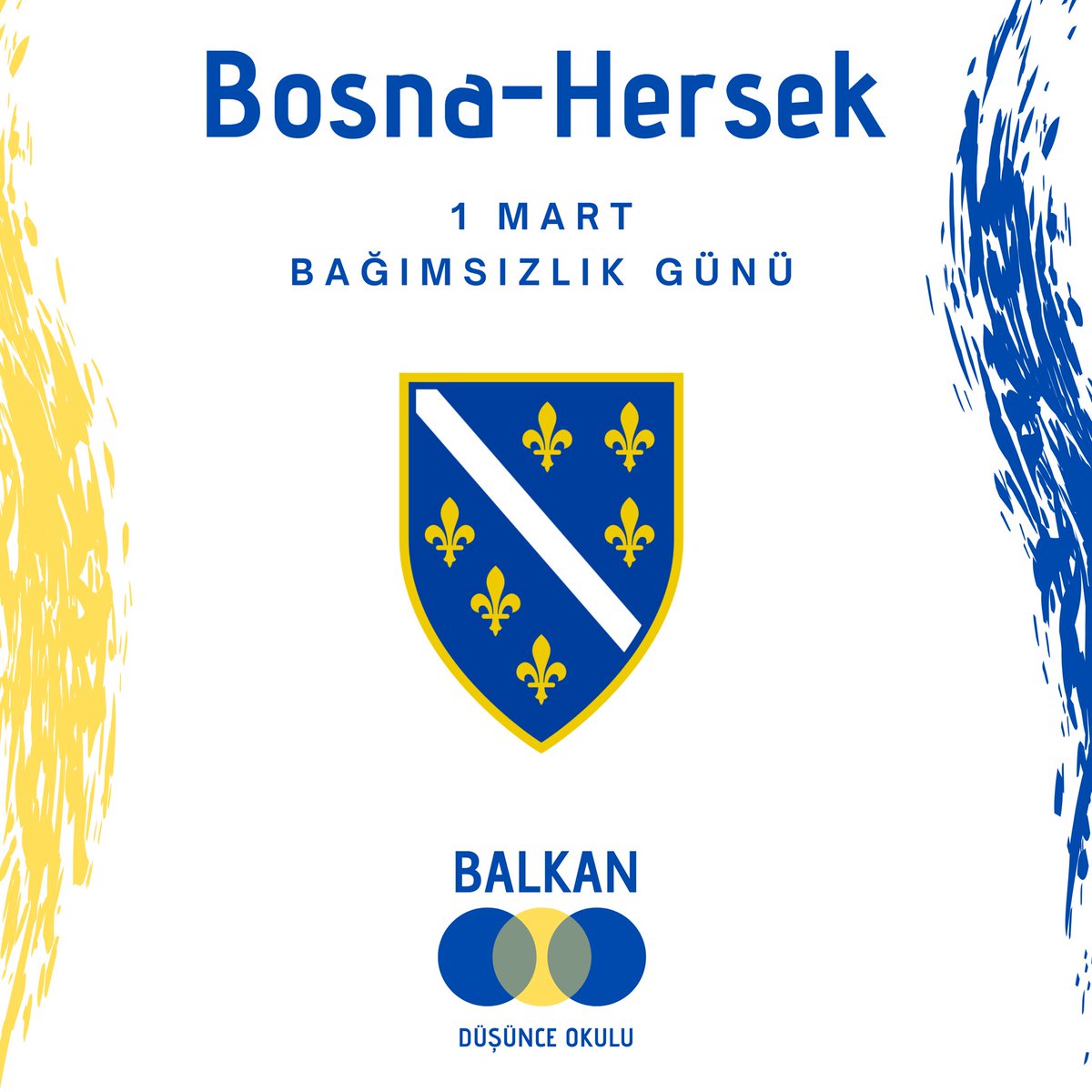 BalkanDusunce's tweet photo. Balkan Düşünce Okulu olarak, 1 Mart 1992 tarihinde halkın hür iradesiyle bağımsızlığını ilan eden Bosna-Hersek’in Bağımsızlık Günü’nü saygıyla ve güçlü bir dayanışma hissiyatıyla selamlıyoruz. https://t.co/lBnzYCYeVr