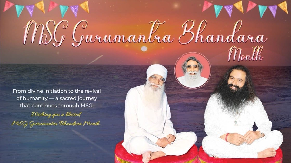insan_honey's tweet photo. Heartfelt congratulations on the sacred MSG Gurumantra Bhandara Month. With the bestowal of Gurumantra upon the three Spiritual Masters, a blessed journey began—one that blossomed into MSG, inspiring spirituality, service, and humanity worldwide. https://t.co/DjHm1Plp0U