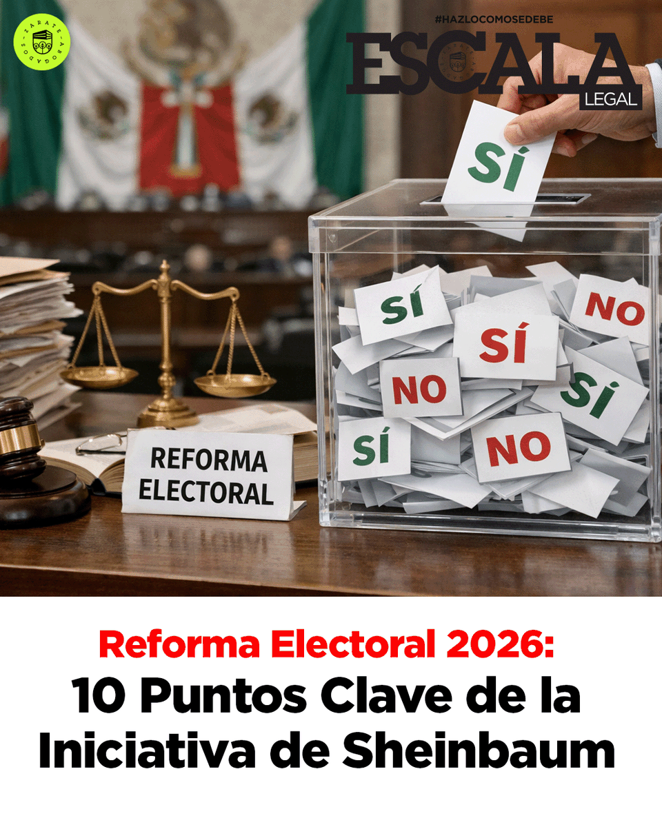 La presidenta Claudia Sheinbaum <a href="/Claudiashein/">Claudia Sheinbaum Pardo</a>  presentó su iniciativa de Reforma Electoral que ha provocado polémica entre los partidos políticos y dirigentes. Será el Congreso el que tenga la última palabra.

escalalegal.com/2026/02/28/ref…