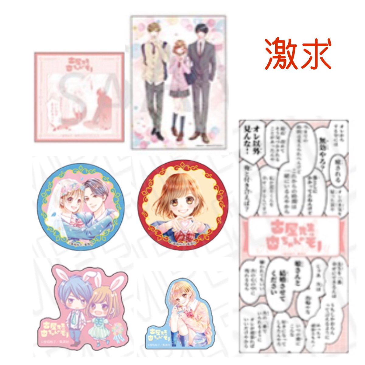 交換】りぼん70周年記念CAFE りぼんカフェ キラキラ缶バッジ A B