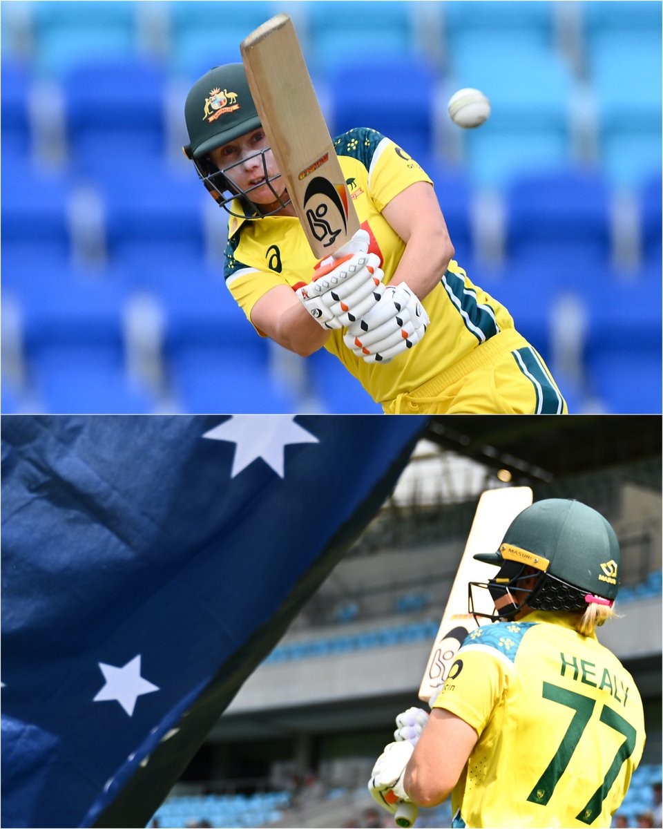 ESPNcricinfo's tweet image. It's a 💯 for Alyssa Healy in her final ODI innings 🙌 #AUSvIND