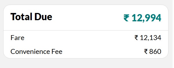 avadhis's tweet photo. Convenience fees of ~ ₹900 per round trip!  @makemytrip ? 

This does not show up on the trip selection page.

Request @jagograhakjago to direct that convenience fees appear at the search page itself &amp; not at the payment page. Air fares displayed should be all inclusive fares https://t.co/xHlX7I5zd8