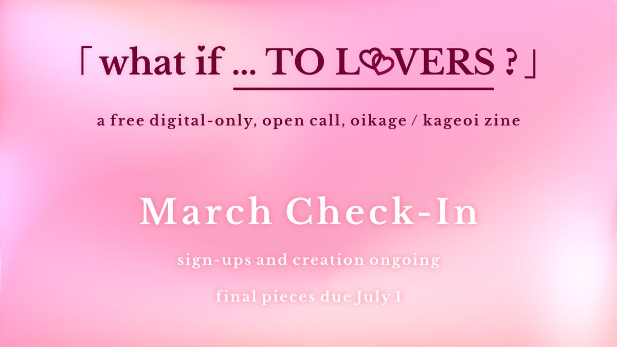 「what if … TO LOVERS?」 Sign-Ups! tweet media