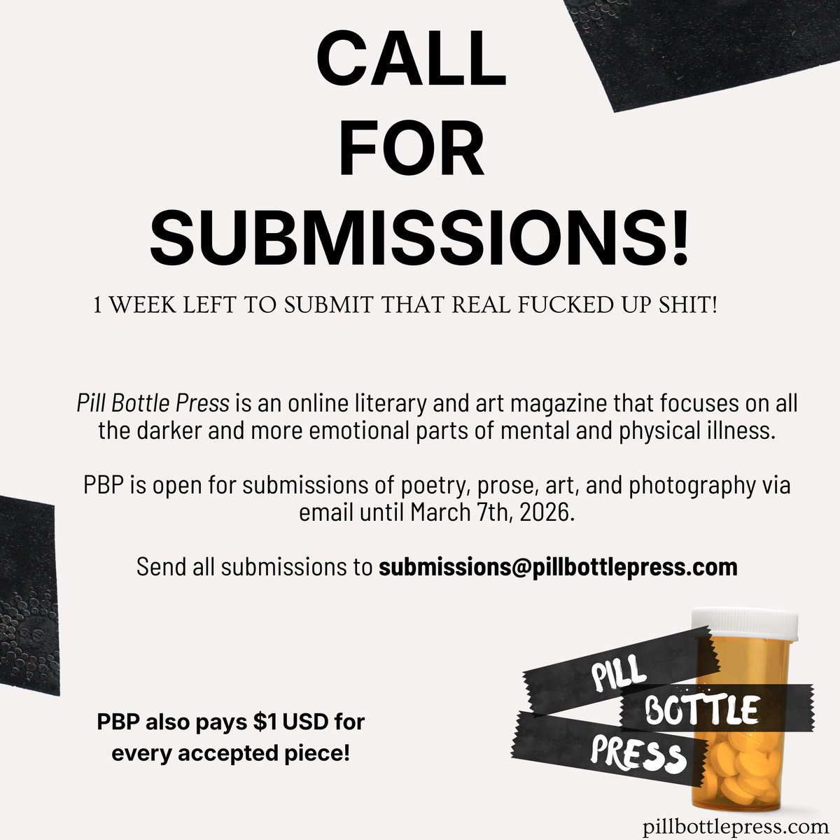 Pill Bottle Press 💊 Submissions currently closed! tweet media
