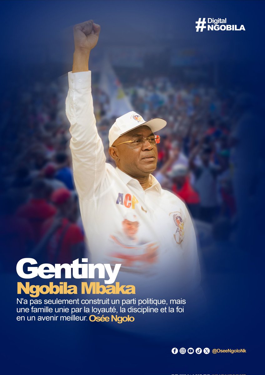 Actungolo's tweet photo. @GentinyNgobilaM Mbaka n'a pas seulement construit un parti politique, mais une famille unie par la loyauté, la discipline et la foi en un avenir meilleur. @OseeNgoloNk https://t.co/pX9qSYg0YC