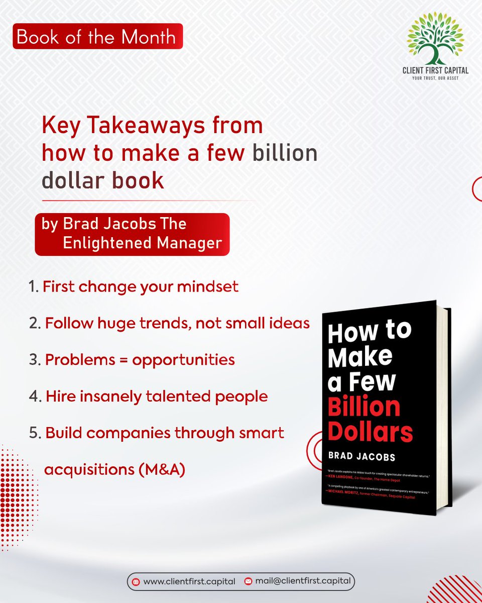 capital_client's tweet photo. Think bigger. Follow big trends. Turn problems into opportunities. Hire the best. Grow smart.

Scale isn’t luck - it’s strategy. 💡

(Book Of The Month, Client First Capital, Wealth Building, Entrepreneur Mindset, Business Growth, Leadership, Invest Smart, Think Big) https://t.co/h1g8MoYSzo