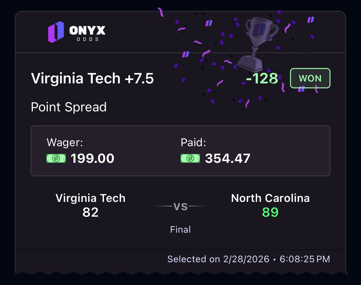 In 5 more days you will be $10,000 richer. Then we do it again. Who’s riding???🪜

Day 2: Virginia Tech +7.5 (-128) ✅

$199 ➡️ $354.47

COMMENT + FOLLOW <a href="/CushPlayerProps/">Cush</a> and <a href="/betcoverkings/">COVERKINGS</a> to receive Day 3!🪜