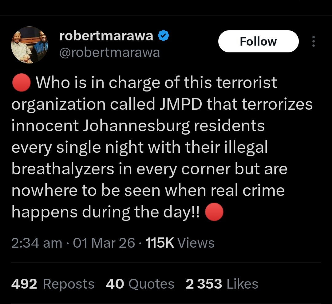 Robert Marawa just launched an attack on EFF MMC. Fighters should show him receipts.