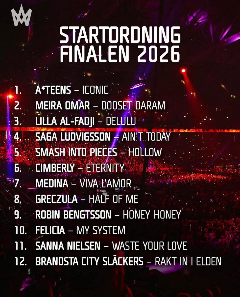 SoyFanESC's tweet photo. #Melodifestivalen2026 #Melodifestivalen #MelFest #Sweden #Suecia #Sverige 🇸🇪🎶🎼🎵🫶❤️ #Finalen #Final #Stockholm https://t.co/rljjJcZNvA