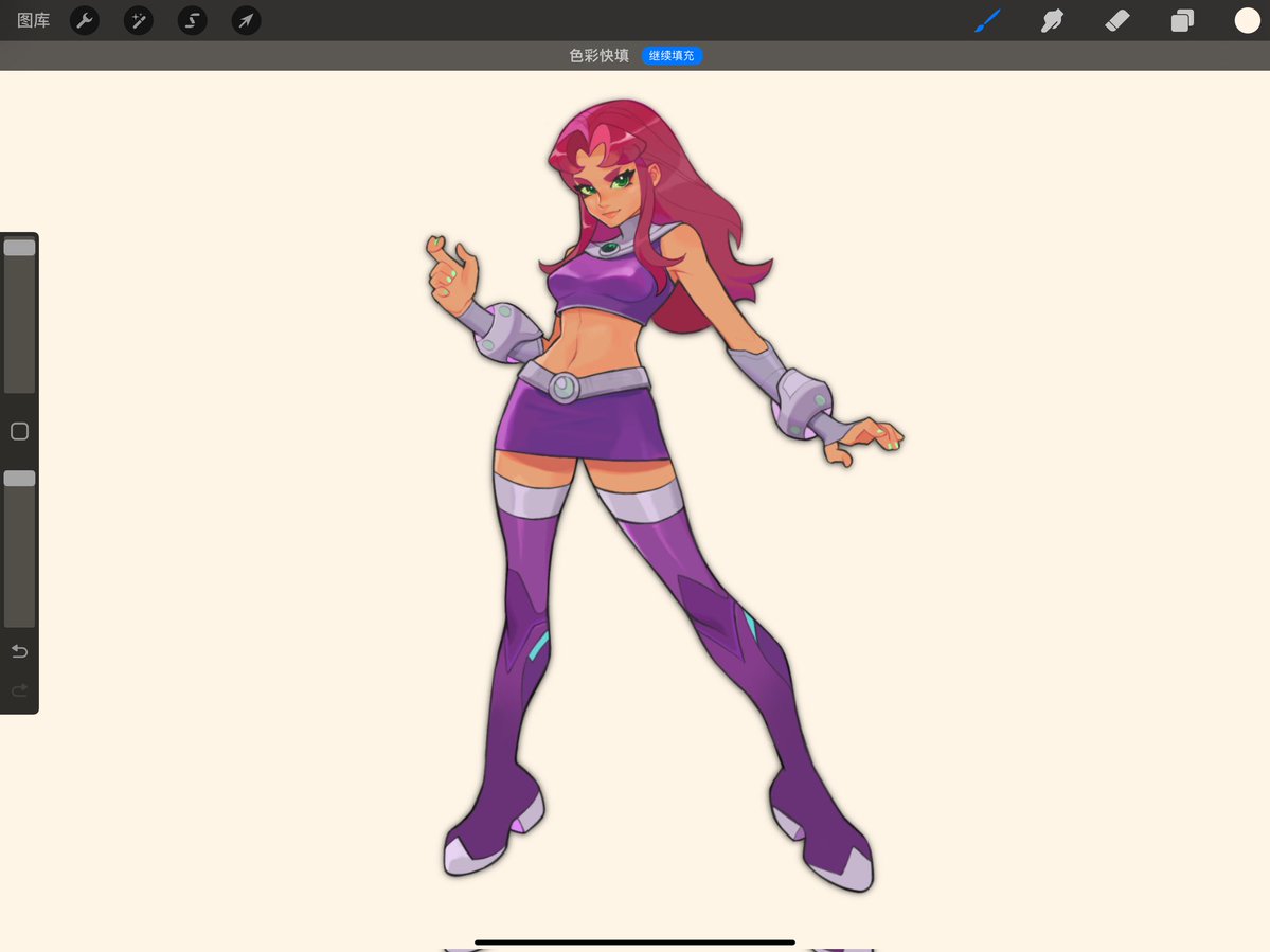 画星火的时候想着ow官方联动设定是cos，所以肤色按朱诺自己的来了，但是画渡鸦的时候跟星火间隔了几个月，忘记了💀