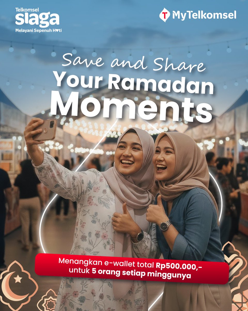 Ramadan selalu punya momen yang layak untuk dibagikan

Bagikan hangatnya Ramadan tahun ini lewat template Add Yours dari MyTelkomsel dan menangkan e-wallet total Rp500.000,- untuk 5 orang setiap minggunya.

Cara ikutan:
1. Follow akun IG @mytelkomsel dan X <a href="/MyTelkomselApp/">MyTelkomsel</a> 
2.