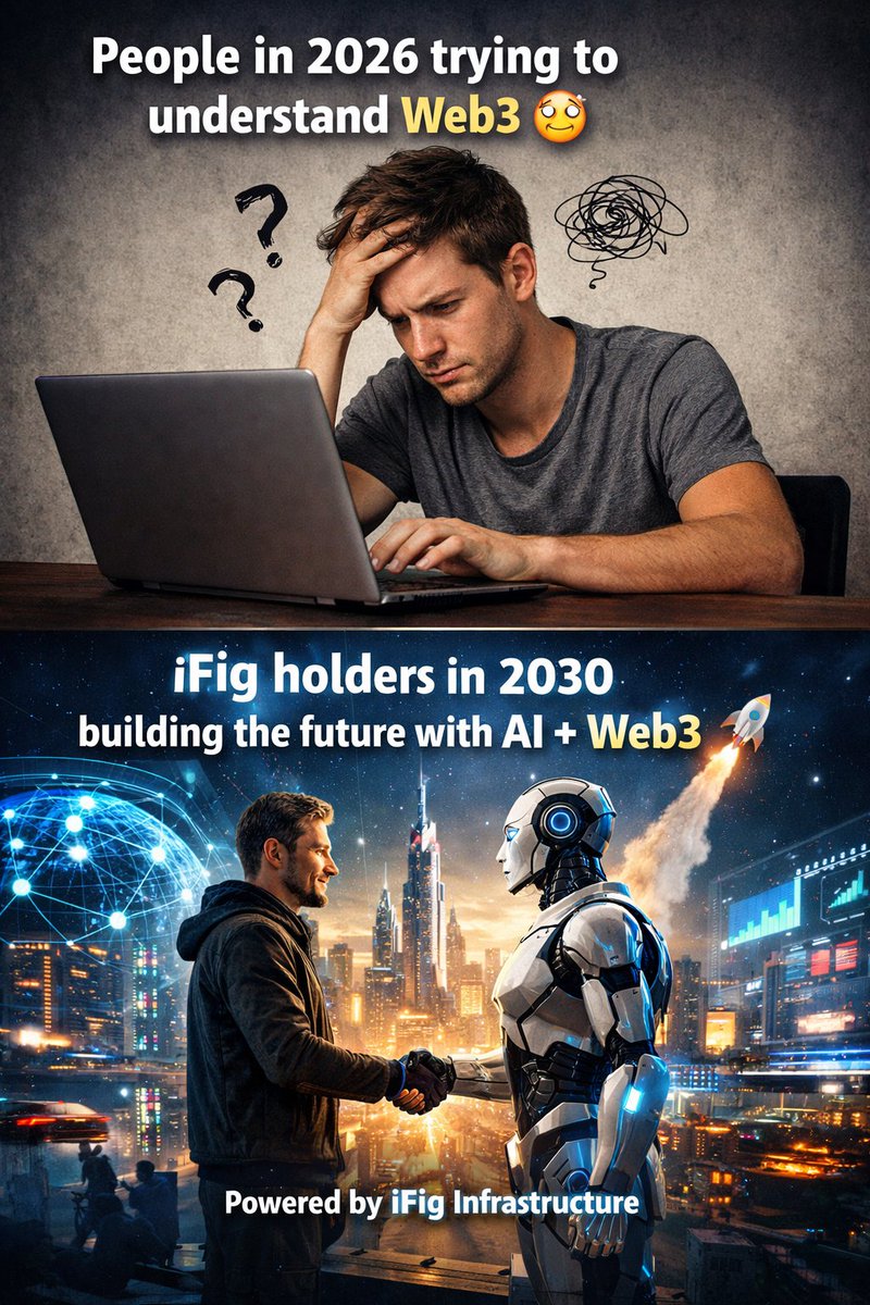 Crypto_Bajrang's tweet photo. 2026: Still trying to understand Web3…
2030: #iFig powering the AI-driven decentralized future.
The early believers won’t just use Web3 they’ll build it. 🔮🔥
Here’s my vision of iFig in 2030 👇
#iFigMeme2 @iFig_Network
EVM Wallet Address:
- 0x21922d942a02Ed383D336BF01df629460d625152