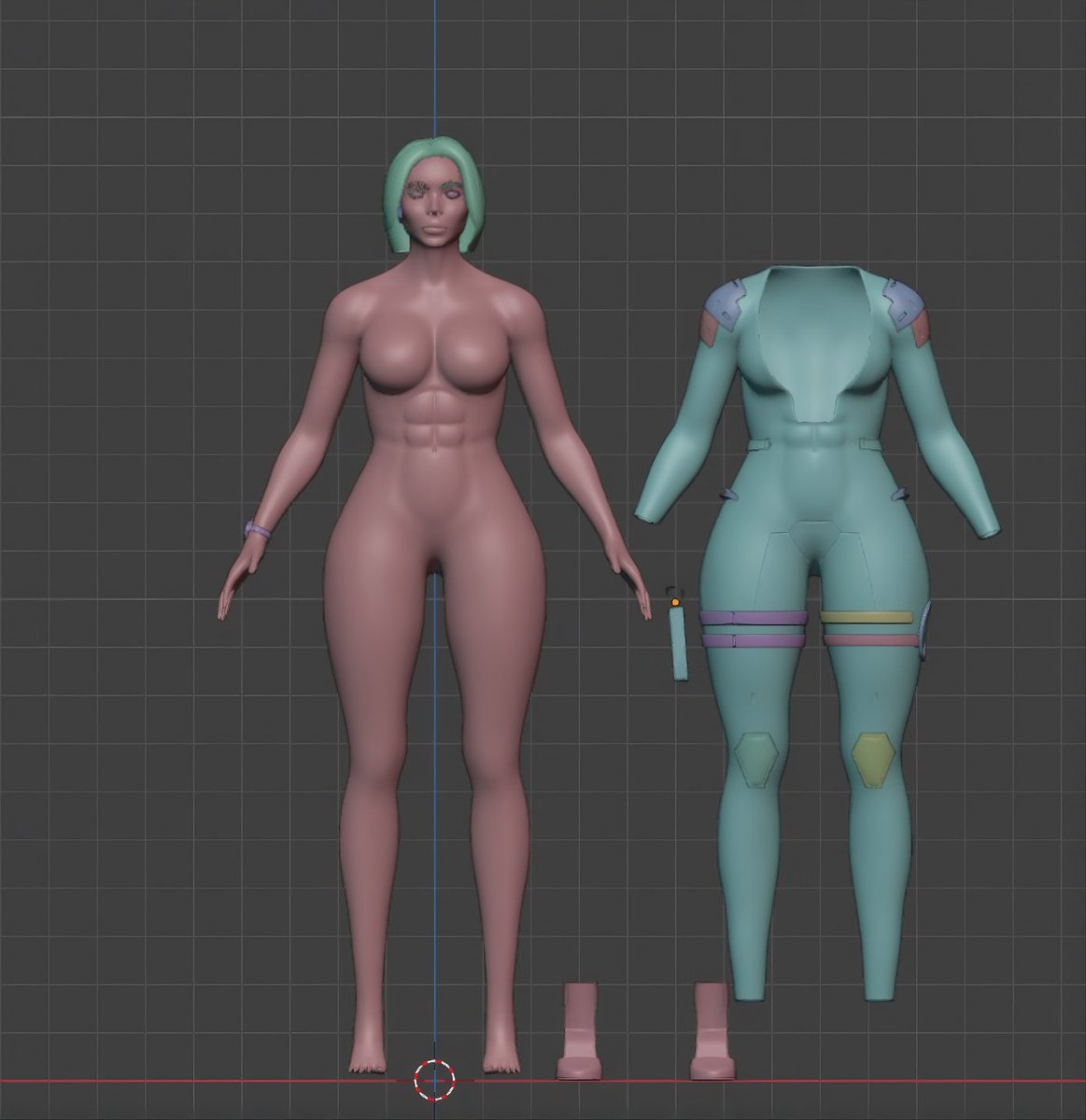 A view of my characterd design  did in blender. #b3d #characterdesign #3dmodeling