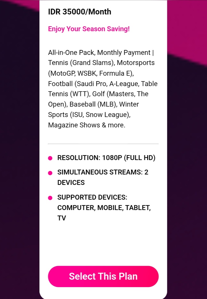 ada yang mau joinan spotv kah? no profit beneran sharing
11,5k/bulan 3u
specs 👇👇

#zonauang #tennis #motogp #formulae #baseball #golf #tabletennis