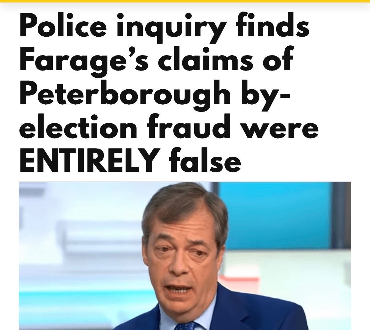 Nigel Farage’s history of spurious election fraud allegations. 

2014: Farage claims voting fraud happening “on a third world scale”, no evidence found.
2015: South Thanet elections, Farage fraud allegations dismissed.
2015: Oldham elections, Farage allegations dismissed even by