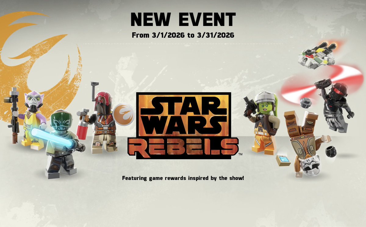 ⭐️ NEW CASTAWAYS EVENT! ⭐️

The Star Wars: Rebels event has returned to the island! 🏝️ 

Become a member of the Ghost Crew as you earn character pieces, microfighters, and unique sandcastles inspired by the show until March 31st!