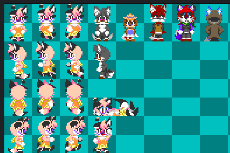 PettoSpec's tweet photo. Berri now has a proper sprite (the purple fox with the red hair!), and some minor tweaks to other sprites have been done!
#JADEFRACTURE https://t.co/QQalT3aElO