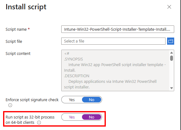 mwbengtsson's tweet photo. ⚠️ Heads up! The "Run script as 32-bit process on 64-bit clients" toggle doesn't seem to have any effect when using the PowerShell script installer for Win32 apps in Microsoft Intune. Scripts always run as a 32-bit process.

I added some logging to confirm:

• [Environment]::Is64BitProcess consistently reports False

• [Environment]::Is64BitOperatingSystem reports True

• Result: "Process: 32-bit, OS: 64-bit" with the toggle both on and off

The practical impact is that any HKLM:\SOFTWARE writes silently land in HKLM:\SOFTWARE\WOW6432Node due to WOW64 registry redirection.

Has anyone else noticed this?

#msintune #intune #microsoft #powershell
