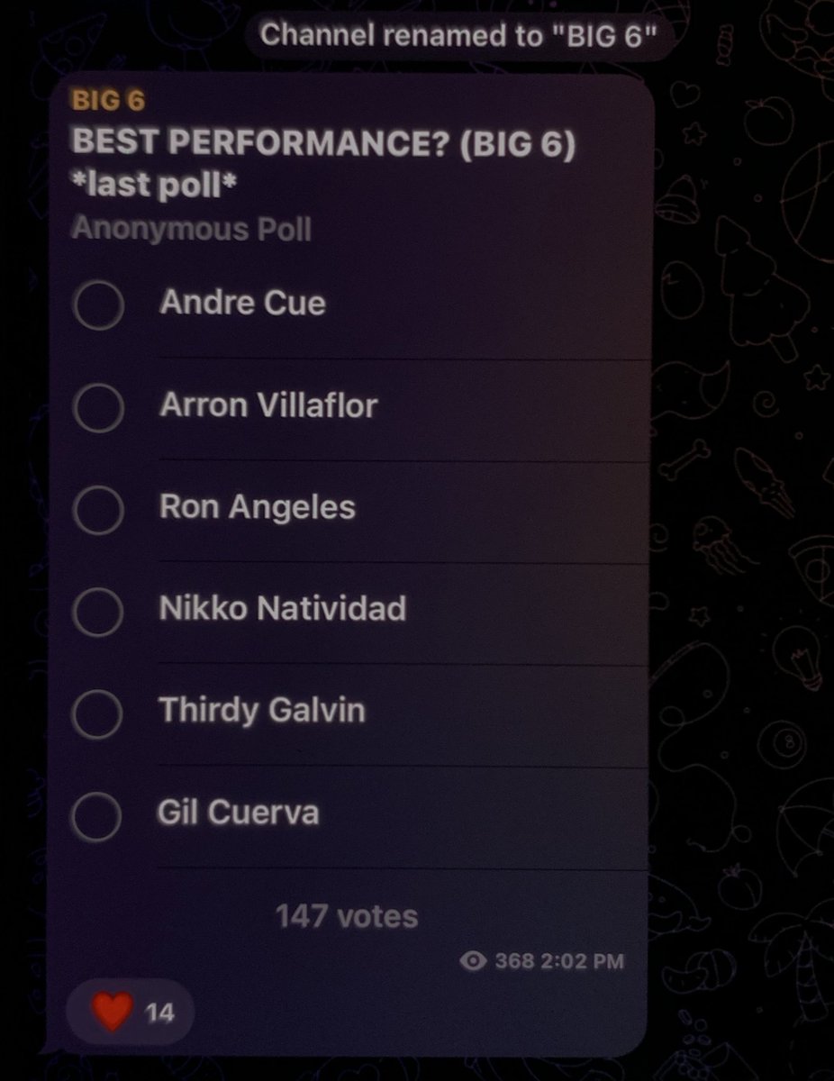 for research purposes only. char. once you join the group and watch all the vids, don’t forget to vote for your fave performance. ✨

request this link:  t.me/+oU5ptpg5VoVhM…