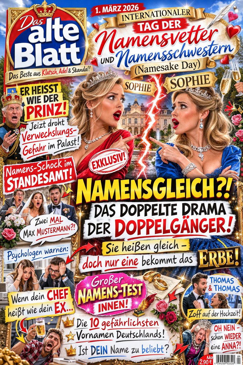 diamantencop77's tweet photo. #Spezialtage 01.03.2026:
#NamesakeDay (international)
Am 1. März feiern Menschen weltweit den Namesake Day – also den „Tag der Namensvetter und Namensschwestern“. Ein Tag für all jene, die schon einmal auf Zuruf reagiert haben, obwohl jemand ganz anderes gemeint war. 😄
Ob Zufall, Familientradition oder stille Verehrung einer berühmten Persönlichkeit – Namen verbinden. Und manchmal sorgen sie auch für herrlich chaotische Situationen.
Hier kommen ein paar amüsante und spannende Fakten rund um den Tag der gleichen Namen:
1. Was genau ist ein „Namesake“?
Ein Namesake ist eine Person, die denselben Namen trägt wie eine andere – oft zu Ehren dieser Person.
Typisches Beispiel: Ein Sohn wird nach seinem Vater benannt – also „Junior“. In den USA ist das besonders verbreitet.
Fun Fact: In manchen Familien gibt es so viele Generationen mit demselben Namen, dass irgendwann die römischen Zahlen ins Spiel kommen. Klingt dann fast wie bei einem Königshaus.
2. Namensvetter weltweit – ein Massenphänomen
In Deutschland teilen sich laut Statistiken zehntausende Menschen sehr häufige Namen wie „Michael“, „Thomas“ oder „Julia“.
International sieht das ähnlich aus:
- „Mohammed“ gehört zu den häufigsten Vornamen weltweit.
- „Maria“ ist in vielen Kulturen extrem verbreitet.
- „John Smith“ gilt im englischsprachigen Raum als Paradebeispiel für einen „Allerweltsnamen“.
Man stelle sich ein internationales Klassentreffen nur mit „Alexandern“ vor. Chaos garantiert.
3. Wenn berühmte Namensvetter sich begegnen
Manchmal tragen völlig unterschiedliche Persönlichkeiten denselben Namen – und sorgen damit für lustige Verwechslungen.
Zum Beispiel:
Michael Jordan – Basketball-Legende
Michael B. Jordan – Hollywood-Schauspieler
Zwei völlig verschiedene Karrieren, ein ähnlicher Name – und beide ziemlich erfolgreich.
Oder:
Angela Merkel
Es gibt tatsächlich mehrere Frauen in Deutschland mit exakt demselben Namen – nur eine davon war Bundeskanzlerin.
4. Namen beeinflussen unser Leben (ein bisschen)
Studien zeigen, dass Menschen mit seltenen Namen oft als individueller wahrgenommen werden, während sehr verbreitete Namen eher „vertraut“ wirken.
Es gibt sogar Theorien wie das sogenannte „Nominative Determinism“-Phänomen – also die Idee, dass der Name irgendwie zum Beruf passt. Beispiele wie „Herr Bäcker“ als Bäcker wirken fast zu schön, um wahr zu sein.
Wissenschaftlich ist das umstritten – aber amüsant ist es allemal.
5. Historischer Hintergrund von Namensfeiern
Der Namesake Day ist zwar kein uralter Feiertag, aber das Konzept des „Namenstags“ hat Tradition – besonders in katholisch geprägten Ländern. Dort feiert man den Gedenktag eines Heiligen mit gleichem Namen.
In Ländern wie Polen oder Griechenland ist der Namenstag manchmal sogar wichtiger als der Geburtstag.
6. Digitale Herausforderungen moderner Namensvetter
Heutzutage wird es spannend bei:
- E-Mail-Adressen („max.mustermann87“ war leider schon vergeben…)
- Social-Media-Handles
- Verwechslungen bei Online-Bestellungen
Wer denselben Namen wie eine bekannte Person trägt, hat es manchmal schwer – oder besonders leicht, wenn man beim Restaurantreservieren kurz schmunzeln möchte.
Fazit
Der Namesake Day erinnert uns daran, dass Namen mehr sind als Buchstabenfolgen. Sie tragen Geschichte, Identität – und manchmal auch eine Prise Verwirrung – in sich.
Ob du nun einen Allerweltsnamen teilst oder einen seltenen Schatz besitzt: Es ist irgendwie schön zu wissen, dass irgendwo da draußen vielleicht jemand existiert, der bei seinem Namen genauso lächelt wie du.
Und falls heute jemand auf der Straße deinen Namen ruft – dreh dich ruhig um. Vielleicht wartet ja dein persönlicher Namensvetter auf ein gemeinsames Selfie. 😊