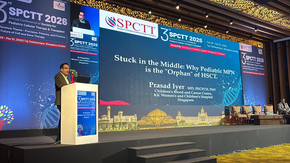 SPCTT_India's tweet photo. Dr. Prasad Iyer on HSCT for Pediatric MPN’s at #SPCTT2026 https://t.co/vDpCLWjoH3
