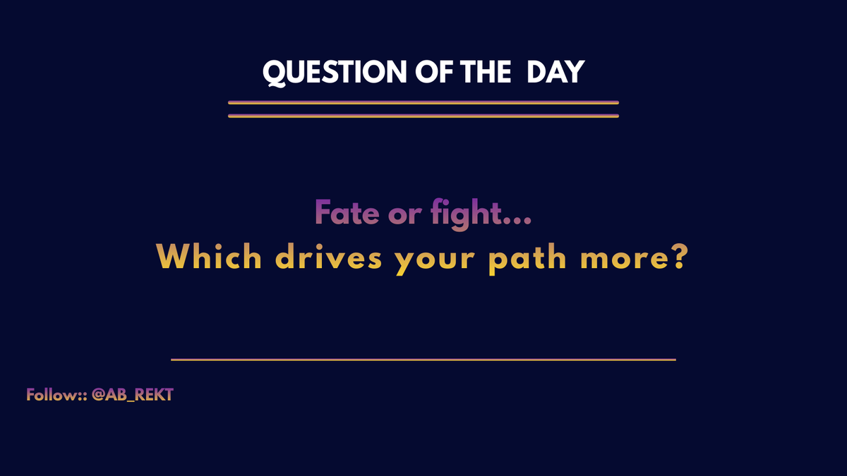 📍QUESTION  OF THE DAY📍

-Bad governance normalises poverty as fate. 

-Career hustlers prove it's beatable with grit.

#QOTD #AbREKT