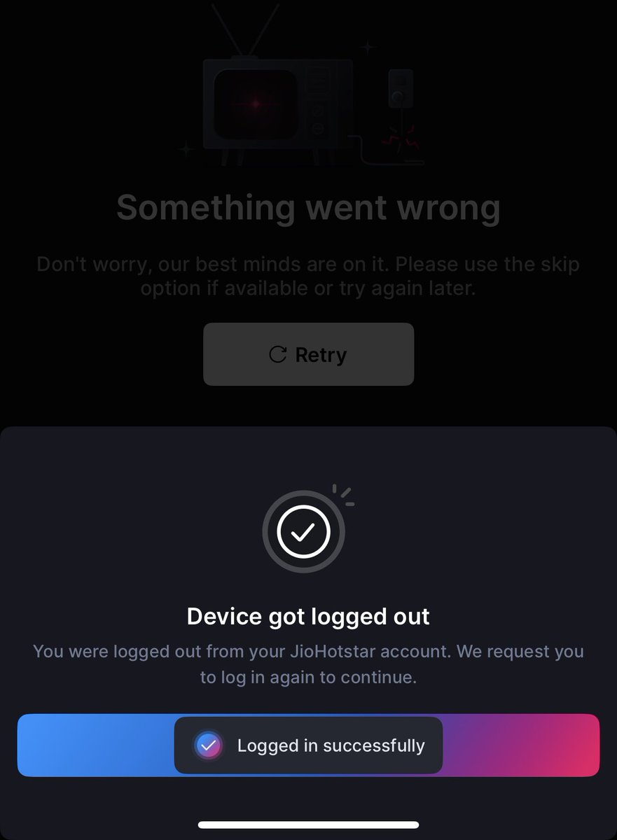 varunbajla's tweet photo. @DisneyPlusHSP And again, same issue logged out of device on the day of Ind WI match. Fraud with no one to answer to !! 
#WorldCup2026 #cricket #fraud https://t.co/BtVTc8LSF6