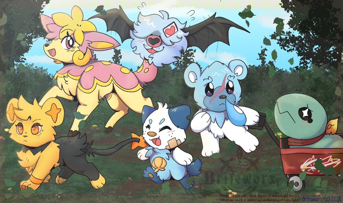 briteworx_arts's tweet photo. Baby team 🌻

#digitalart #doodle #oc  #pokemon #shinx #trapinch #oshawott #cubchoo #woobat #deerling #pokemonbw #pokemonart https://t.co/T7WasH8Ff3