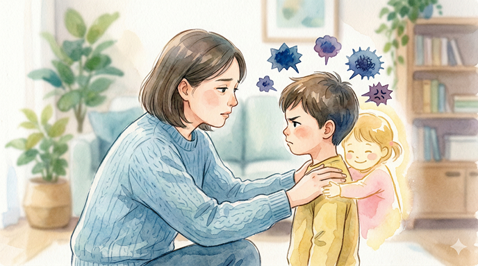 「なんでそんな言い方するの！」
と怒りが勝って話し合いにならない時、

そんな時は、親も疲れている証拠

子供の言葉の奥には
「本当は甘えたい」という気持ちが隠れていることも

正論でねじ伏せる前に
「今日は外で頑張ってきたのかな？」と想像して
親の余裕が、子供の心を解きほぐす鍵になります