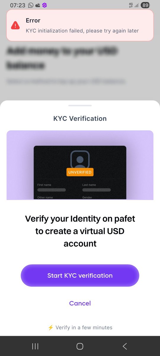 MillionsClinic's tweet photo. @usepafet i cannot complete my KYC it keeps telling me 'KYC initialization failed'. No customer care representative to complain to. Comr guys, that's below standard. https://t.co/oISXzCGbe9