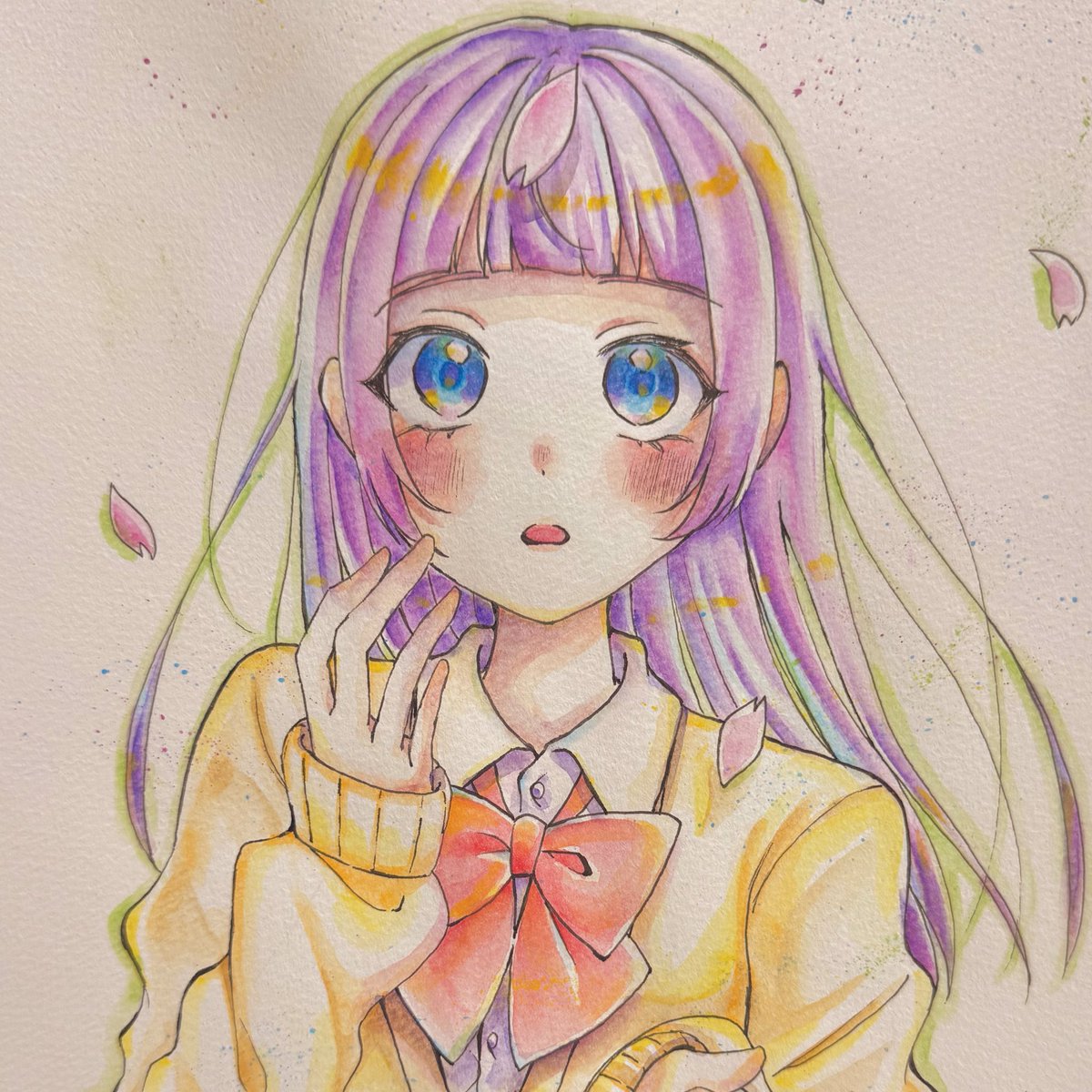 リハビリお絵描き🎨🎶 久しぶりに水彩色鉛筆使いました！