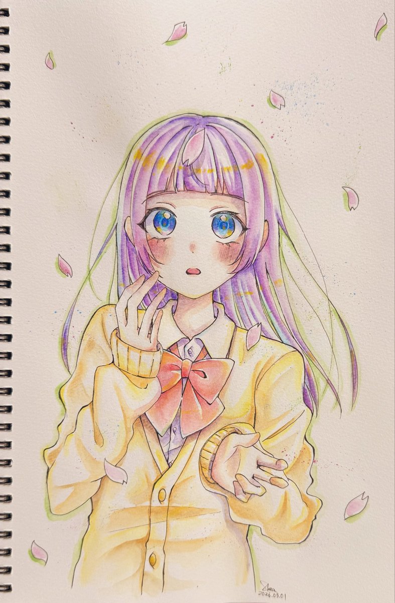 リハビリお絵描き🎨🎶 久しぶりに水彩色鉛筆使いました！