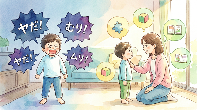 「やだ！」「無理！」という強い言葉

これは単なる反抗ではなく
「やり方がわからなくて不安」という
SOSかも

そんな時は
「何が嫌だった？」「どこが難しい？」と
具体的に聞いてみて

感情ではなく
「事実」に焦点を当てることで
子供も自分の本音を整理しやすくなり
スムーズな対話に繋がります