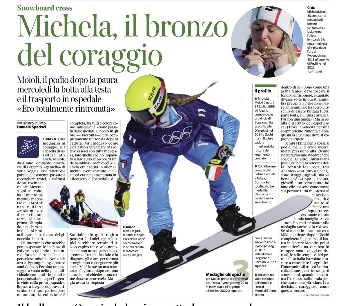 paoloangeloRF's tweet photo. #sparisci”
Una medaglia al coraggio alla capacità di resistere #moioli gemella di #goggia due traiettorie parallele esistenze passate a raccogliere trofei a rialzarsi dopo rovinose cadute mostra i segni sul volto ha mento tumefatto ma sorride con una magia sorprendente rimonta https://t.co/332XwLcKWR