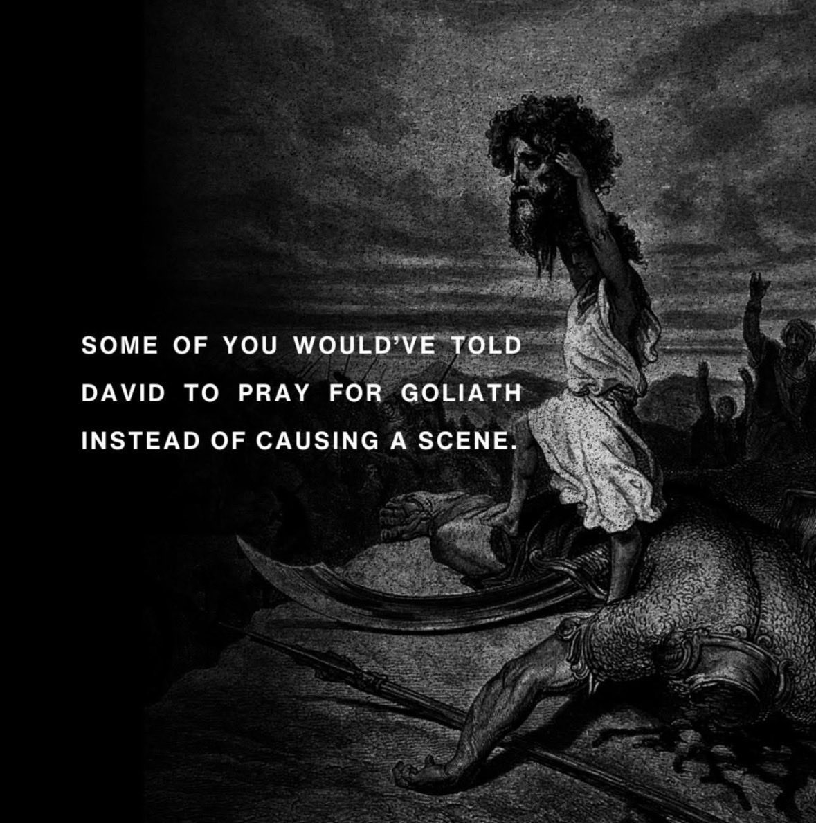 BoPolny's tweet photo. God didn’t tell David to pray for Goliath, he told David to cut his head off. 

GO TRUMP… GOD’s present day DAVID!! https://t.co/Dbv5NdObbK