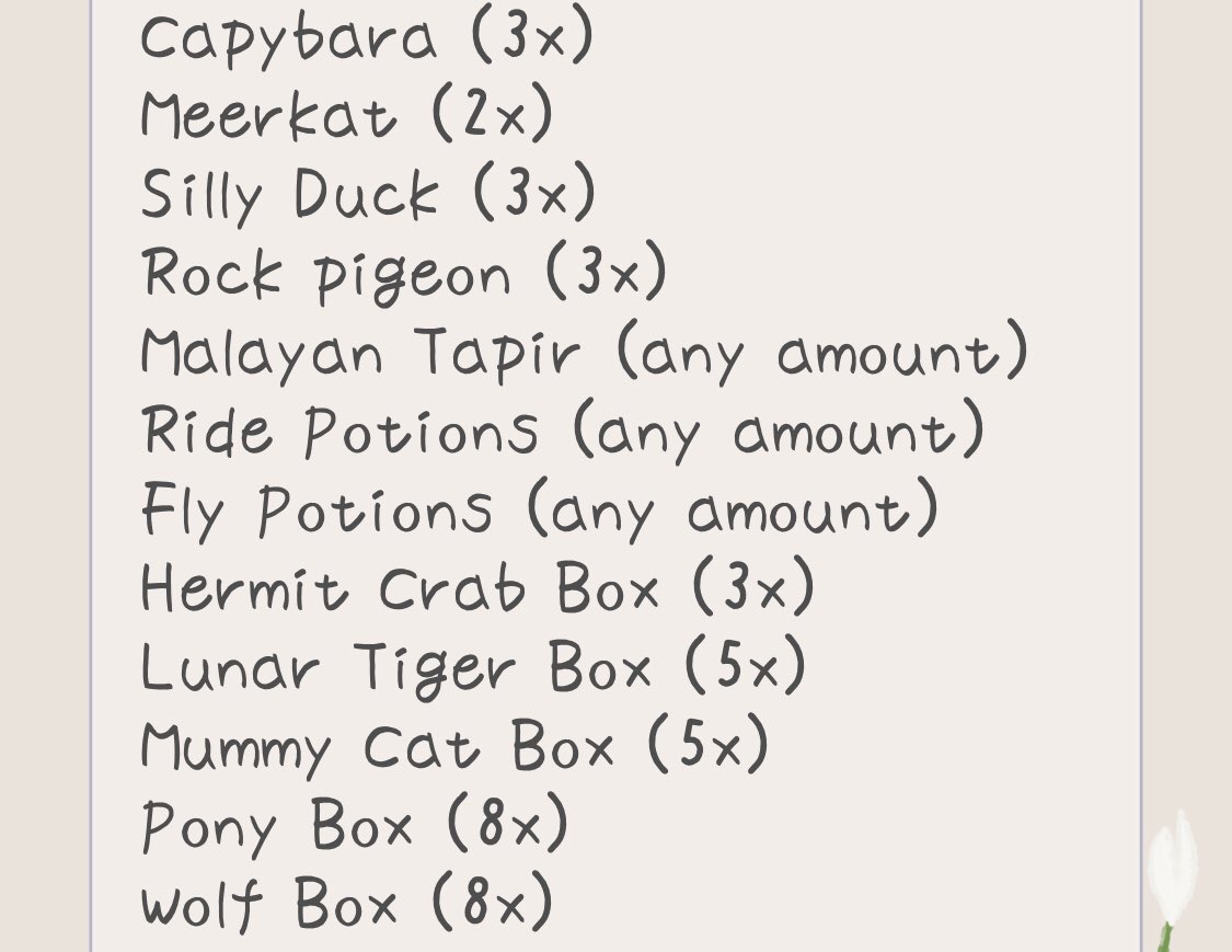 Trading Endangered Eggs

Pets and items I’m mainly looking for are in the images👇

Other offers are welcome

I don’t offer
Like = nty 
Steal trade = block 

#adoptme #AMtrading #adoptmetrade #adoptmetrades