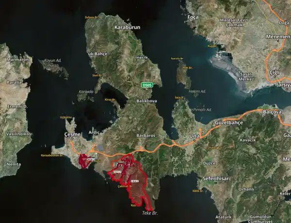 izmir's tweet photo. İzmir’de Çeşme Alaçatı ile Urla Zeytineli ve Karaköy’de toplam 20 milyon 539 bin metrekare orman alanının Kültür ve Turizm Bakanlığı’na turizm amaçlı tahsis edildiği ortaya çıktı. https://t.co/gcQb30j6KG