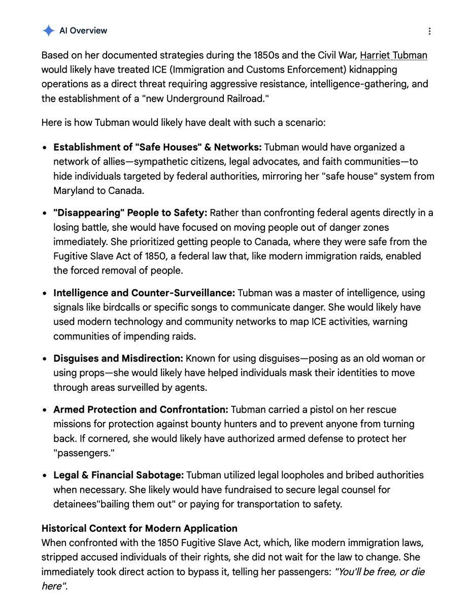 What would Harriet Tubman have done to deal with ICE kidnappings?