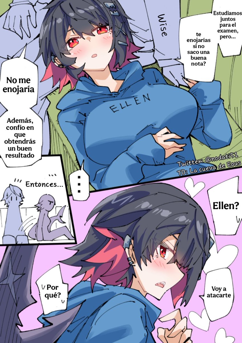 Eous_Cave's tweet photo. Traducción al español 
"Ellen después de la prueba"
Autor: @nodati51 https://t.co/o6SeiMwXJr