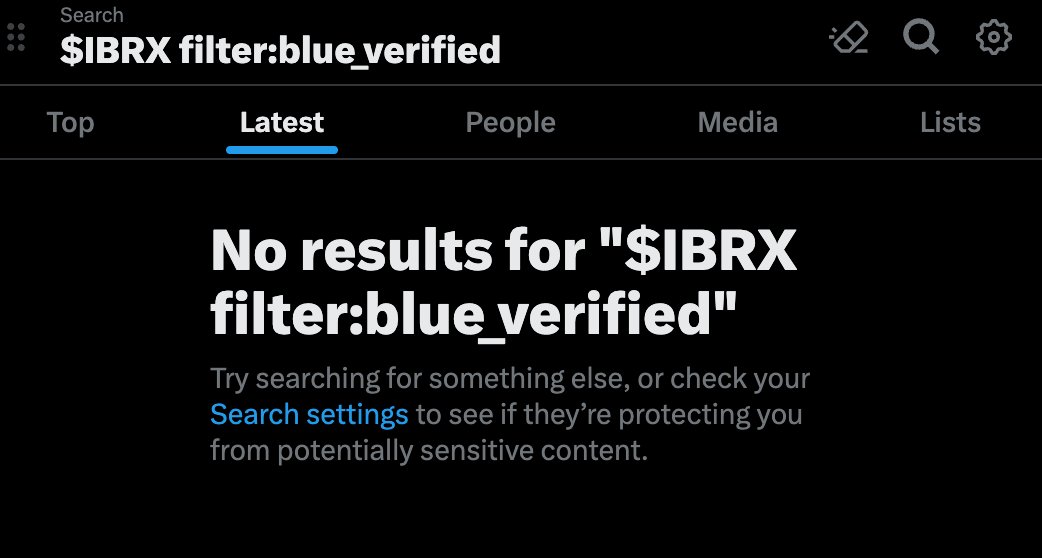 .<a href="/nikitabier/">Nikita Bier</a> Did filter:blue_verified break? Trying:

$IBRX filter:blue_verified

<a href="/X/">X</a> <a href="/premium/">Premium</a> <a href="/Support/">Support</a>  <a href="/grok/">Grok</a> <a href="/elonmusk/">Elon Musk</a>