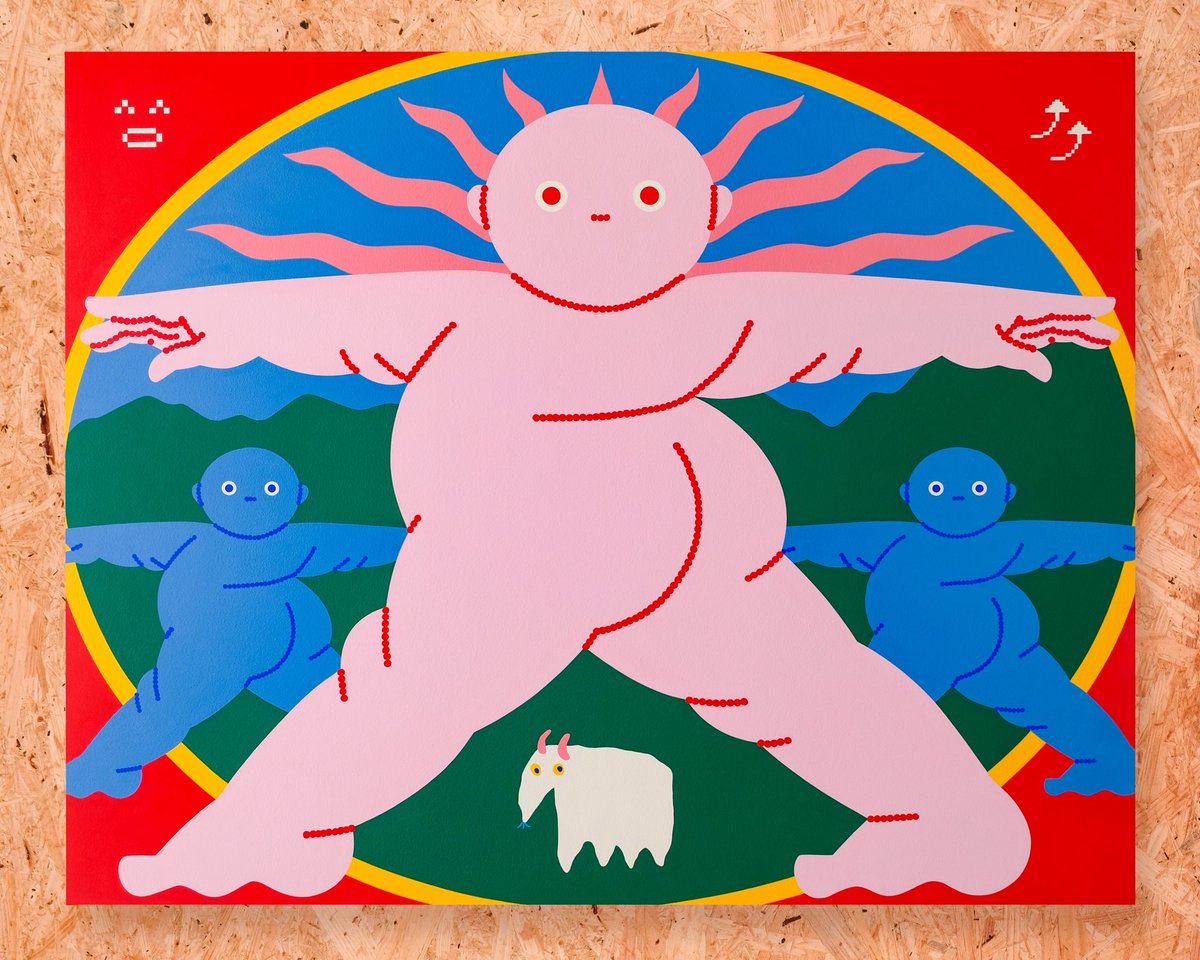 新作です🔻 Title: 何事か Year: 2026 Size: 910 × 727 mm Material