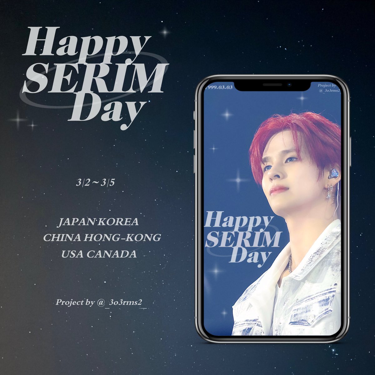 𝑯𝑨𝑷𝑷𝒀 𝑺𝑬𝑹𝑰𝑴 𝑫𝑨𝒀 ✩.*˚🌙💙

우리 세림이의 생일을 축하하기 위해 인스타그램 스토리와 페이스북 광고를 준비했습니다︎︎☾*。
많은 관심 부탁드립니다( ᵕᴗᵕ )

✰ʾʾ 2026 3/2~3/5
✰ʾʾ 일본, 한국, 중국, 홍콩, 미국, 캐나다

#HAPPY_SERIM_DAY
#크래비티 #CRAVITY #세림 #SERIM