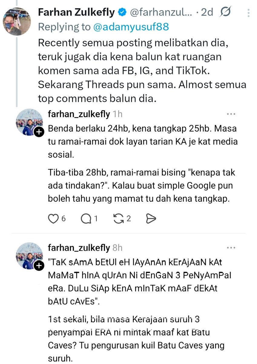 Ada orang bekerja hari Ahad ke guys? Sebab naratif gagal menembusi audiens pastu sekarang teruk imej DS <a href="/anwaribrahim/">Anwar Ibrahim</a> koyak rabak kena serang lepas 2-3 tahun bina imej sbg pemimpin Islam

Kahkahkah mana hilang ceplos duk ratib cetong? Mana hilang Stratcomm? Mana hilang geng PMO?