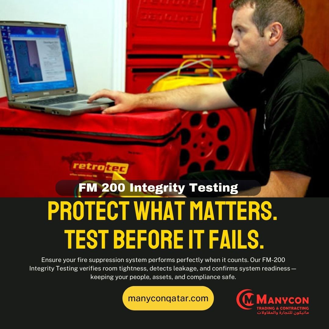ManyconC's tweet photo. Is your FM200 system ready when an emergency happens?

MANYCON Trading and Contracting provides certified FM200 Room Integrity Testing to ensure proper and maximum fire protection performance.

✅ Protect assets &amp; lives
✅ Prevent system failure
📩 Book your testing today! https://t.co/YN65lPcmtJ