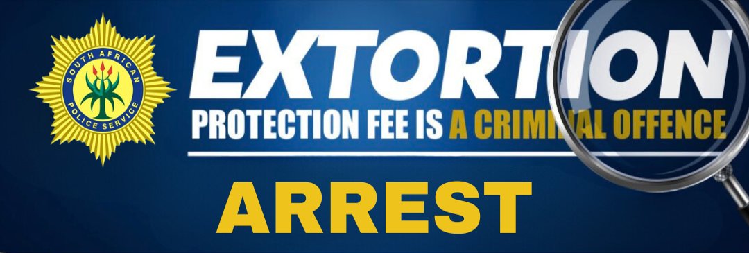 SAPoliceService's tweet image. #sapsKZN On Friday, 27 February 2026, police in KwaZulu-Natal Natal arrested a 42-year-old suspect in Cornubia for #extortion.

It is alleged that in January 2026 the suspect called a security company owner and demanded an undisclosed amount of money, threatening that his